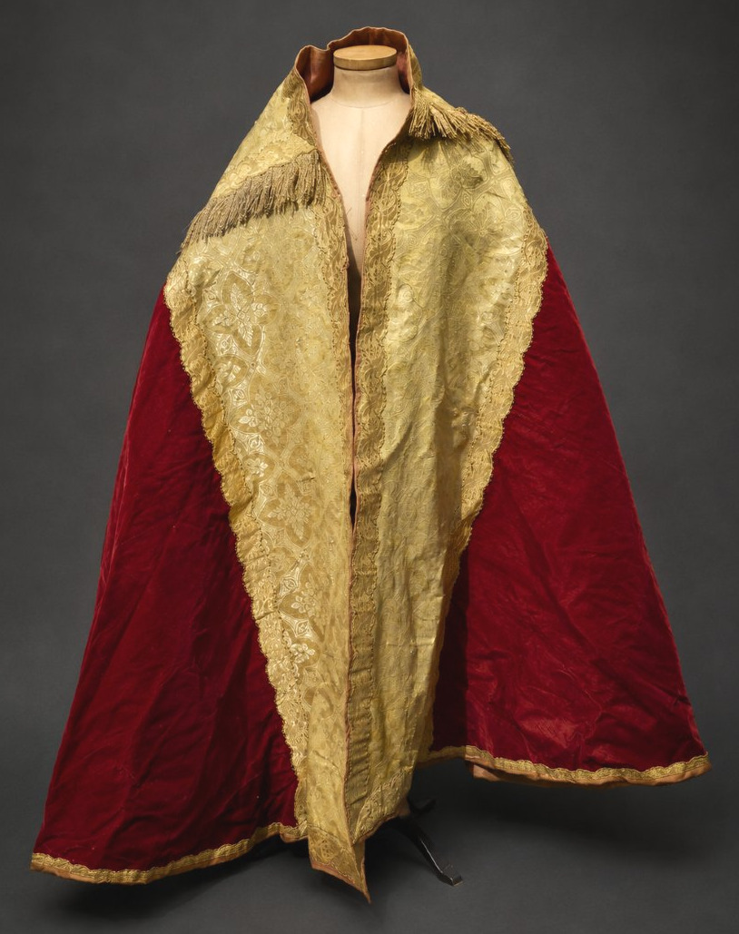 Important Liturgical Shawl In Red Velvet And Brocaded Silk - 19th Century, Napoleon III-photo-2