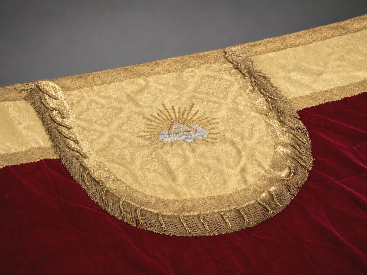 Important Liturgical Shawl In Red Velvet And Brocaded Silk - 19th Century, Napoleon III-photo-3