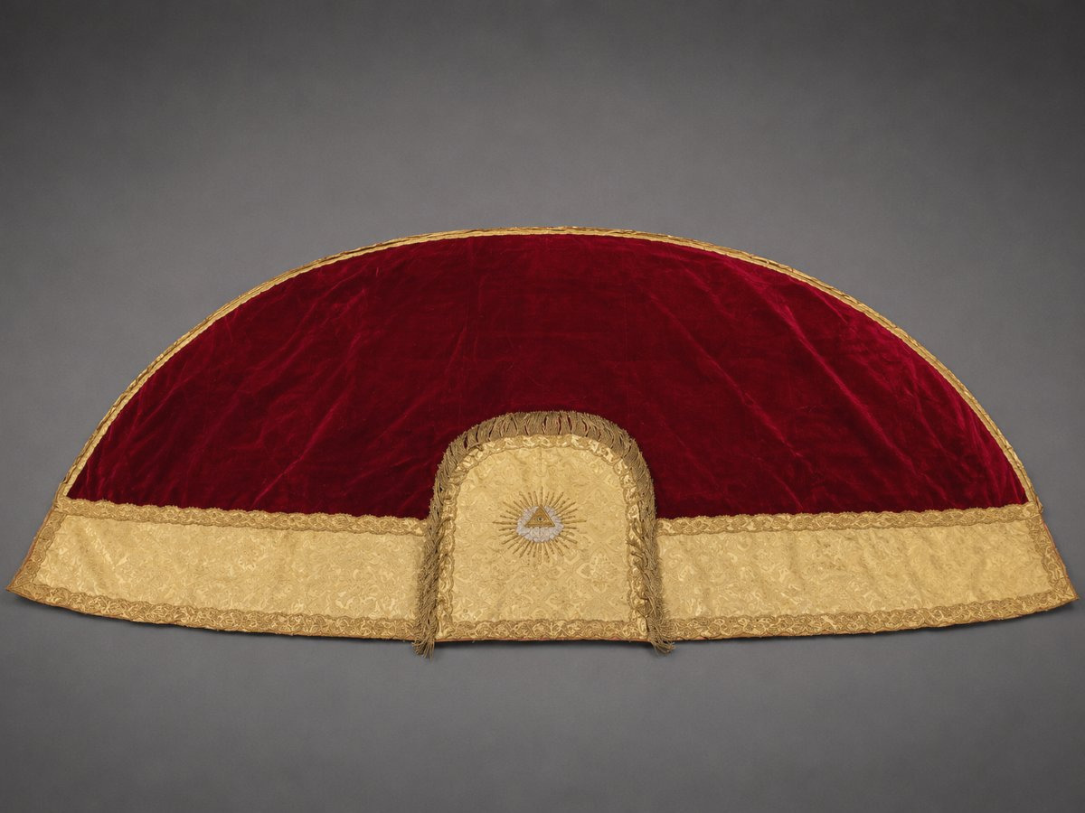Important Liturgical Shawl In Red Velvet And Brocaded Silk - 19th Century, Napoleon III-photo-4