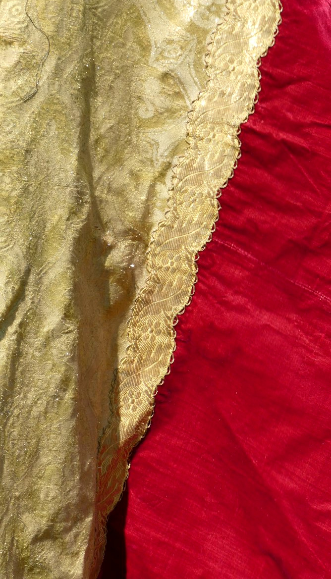Important Liturgical Shawl In Red Velvet And Brocaded Silk - 19th Century, Napoleon III-photo-5
