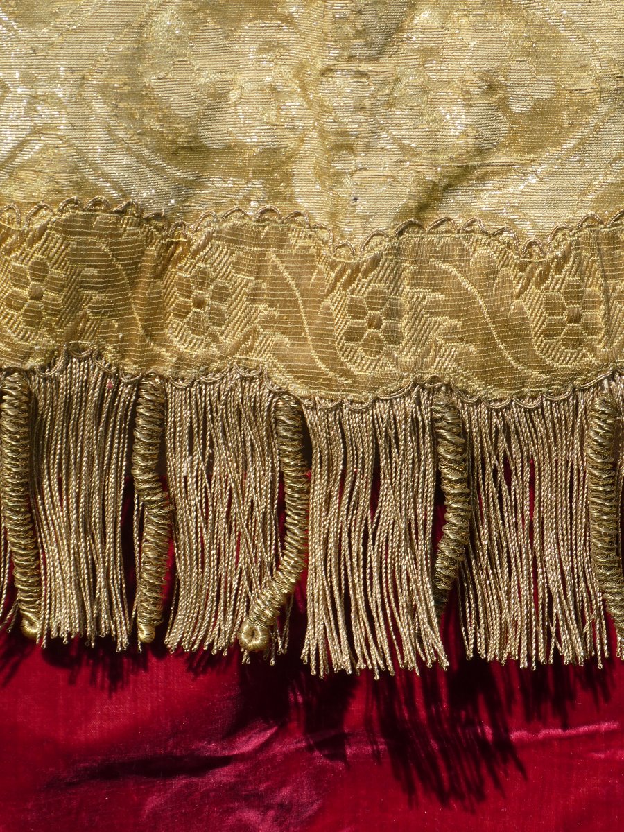 Important Liturgical Shawl In Red Velvet And Brocaded Silk - 19th Century, Napoleon III-photo-6
