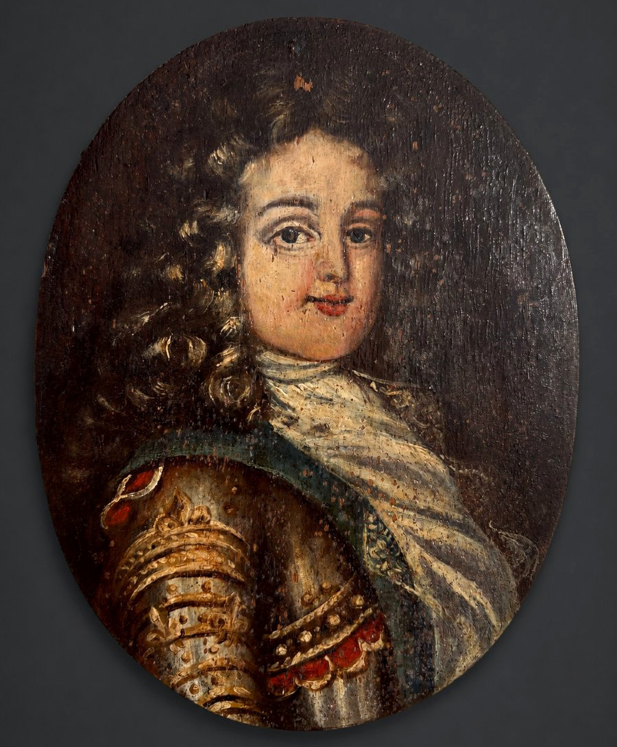 Portrait royaliste du Duc du Maine, huile sur panneau de bois, XVIIIe siècle-photo-2