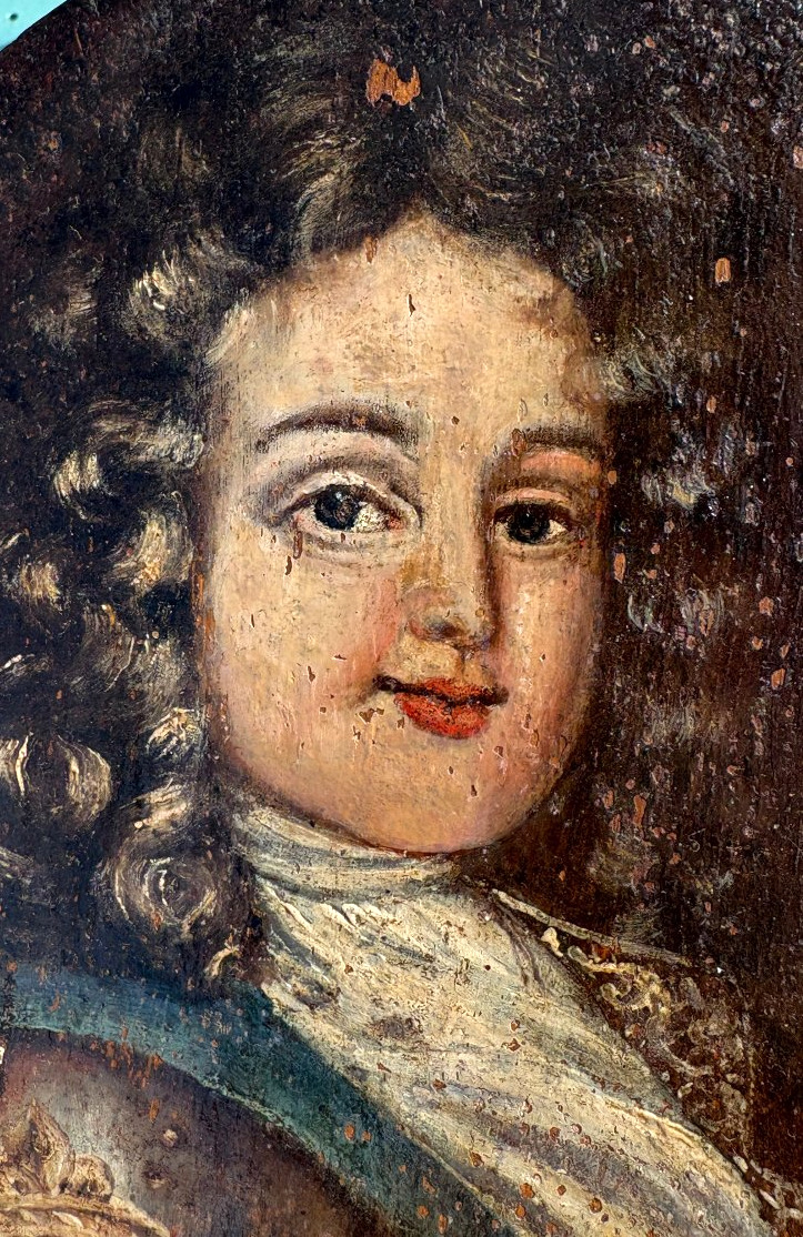 Portrait royaliste du Duc du Maine, huile sur panneau de bois, XVIIIe siècle-photo-4