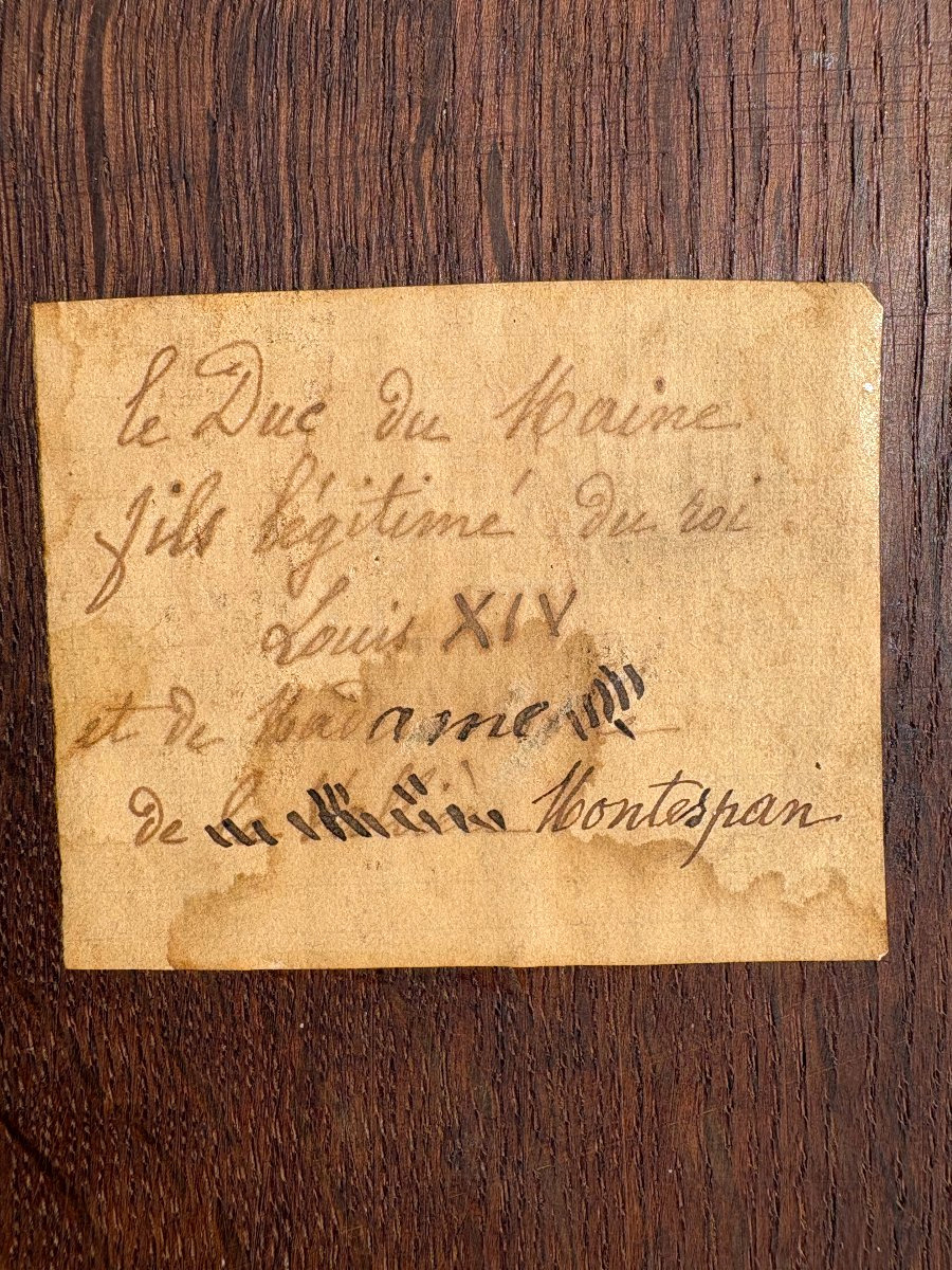 Portrait royaliste du Duc du Maine, huile sur panneau de bois, XVIIIe siècle-photo-2