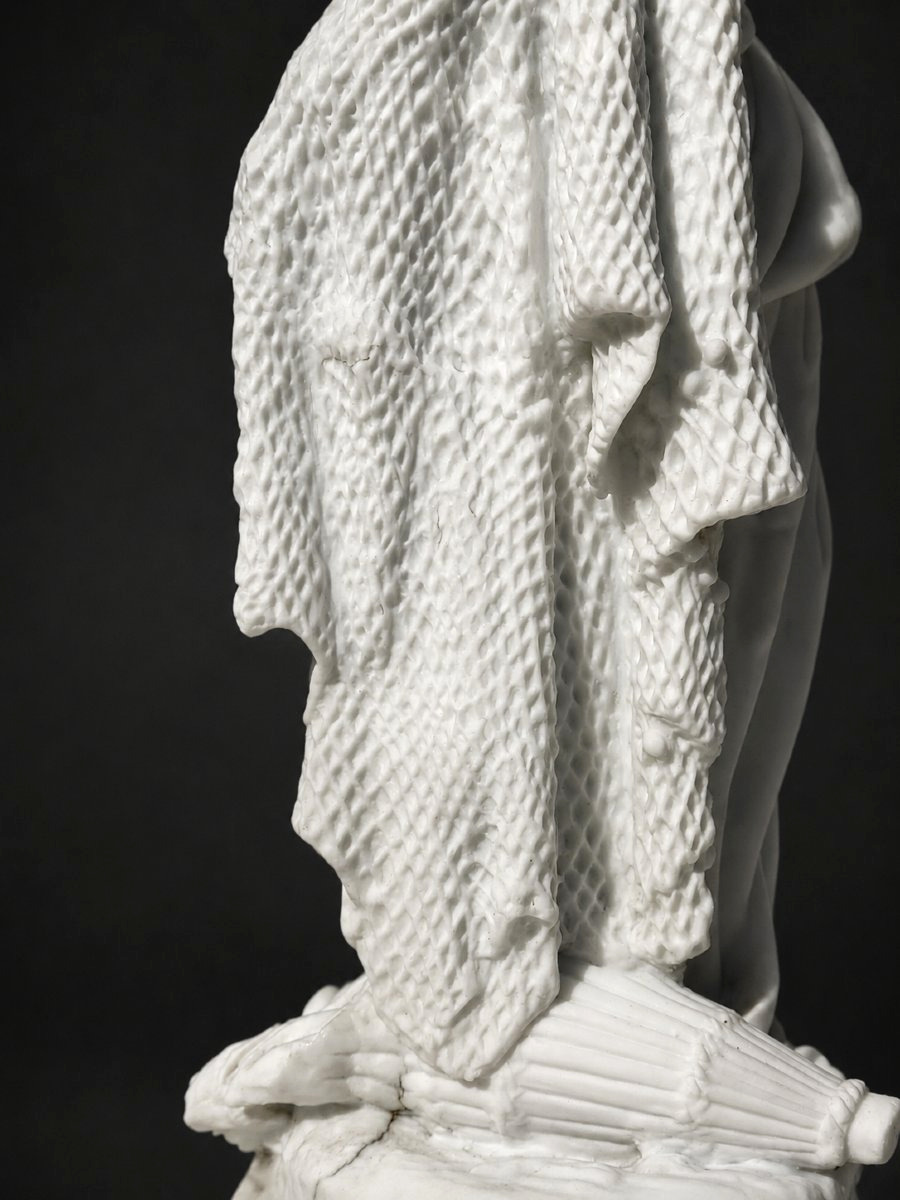 Sculpture En Biscuit Naturel , Allégorie De La Pêche , Napoleon III , Jeune Femme Naiade XIXe-photo-4