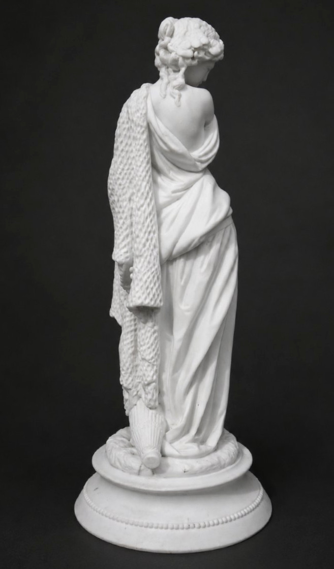 Sculpture En Biscuit Naturel , Allégorie De La Pêche , Napoleon III , Jeune Femme Naiade XIXe-photo-5