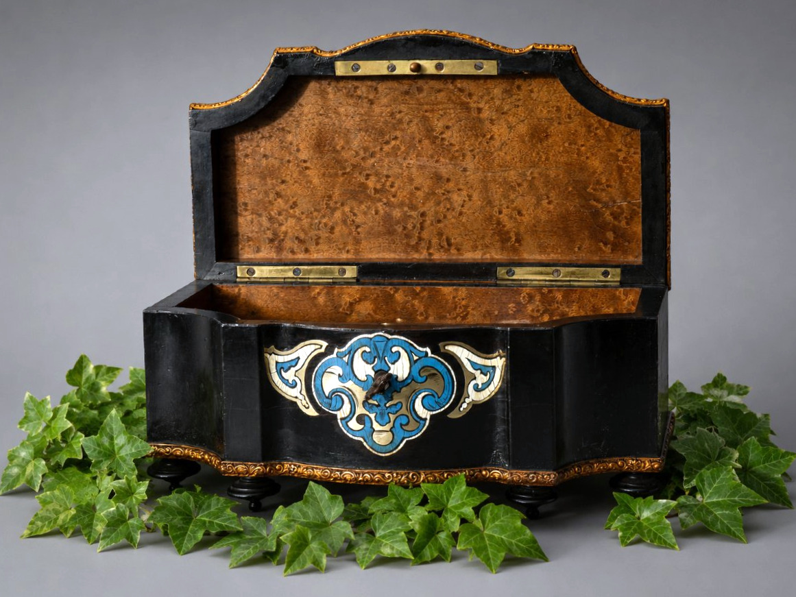 Coffret A Bijoux Epoque Napoléon III , Style Louis XIV , Marqueterie De Couleurs , XIXe , Ecrin-photo-3
