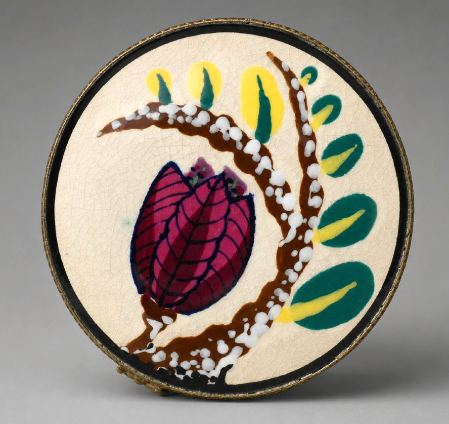 Crackled Earthenware Box, Art Deco Style, Signed Louis Dagé; 1920–1930, Candy Dish-photo-2