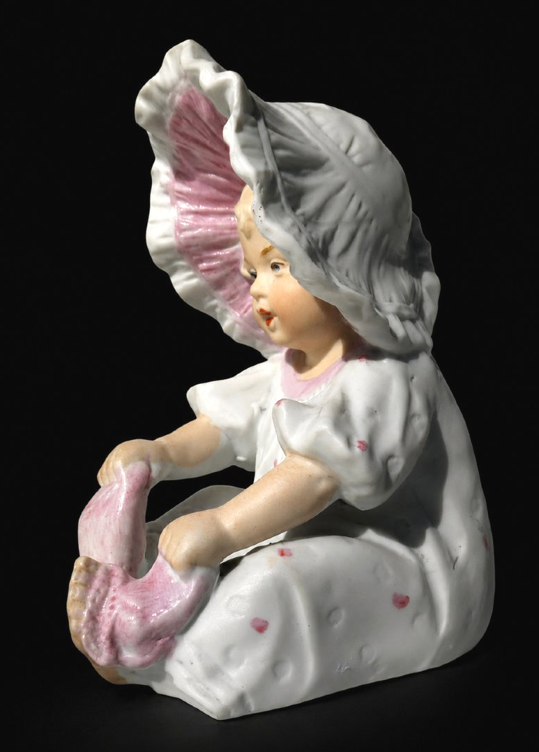 German Baby Piano; Heubach Biscuit Doll, Germany, 19th Century; Sock, 1900, Baptism -photo-4