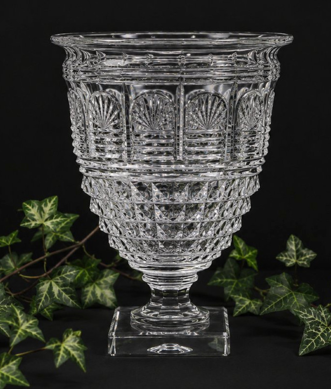 Vase Cratere En Cristal Taillé De Baccarat , Style Premier Empire , Vase Medicis XIXe , -photo-2