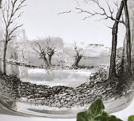 Pichet / Cremier Miniature En Cristal Emaillé de Daum , Nancy , 1900 XIXe Croix De Lorraine-photo-4
