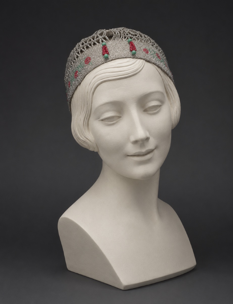 Coiffe En Perles De Verre Epoque Art Deco , Années Folles Chapeau Bonnet 1920 Charleston-photo-2