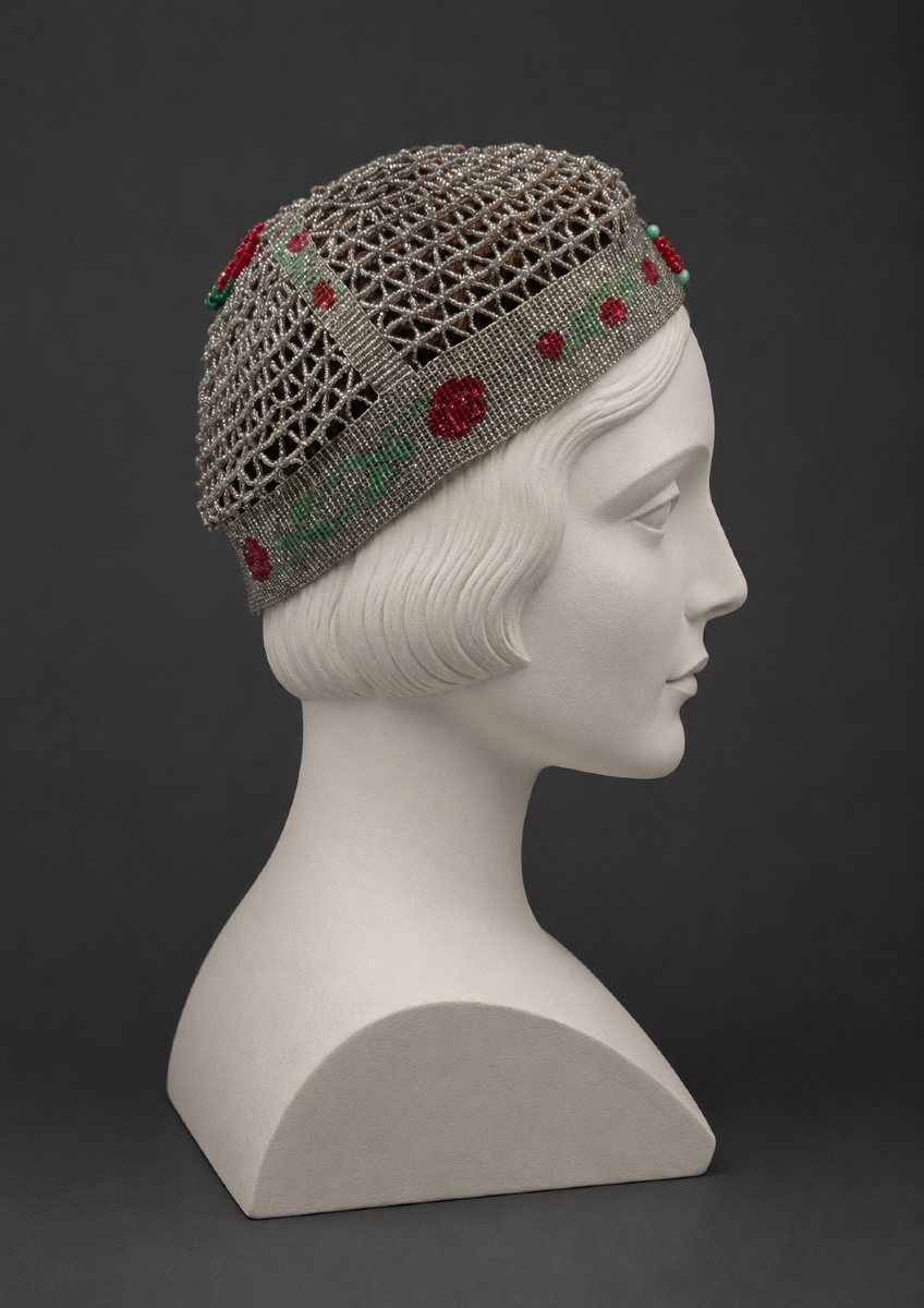 Coiffe En Perles De Verre Epoque Art Deco , Années Folles Chapeau Bonnet 1920 Charleston