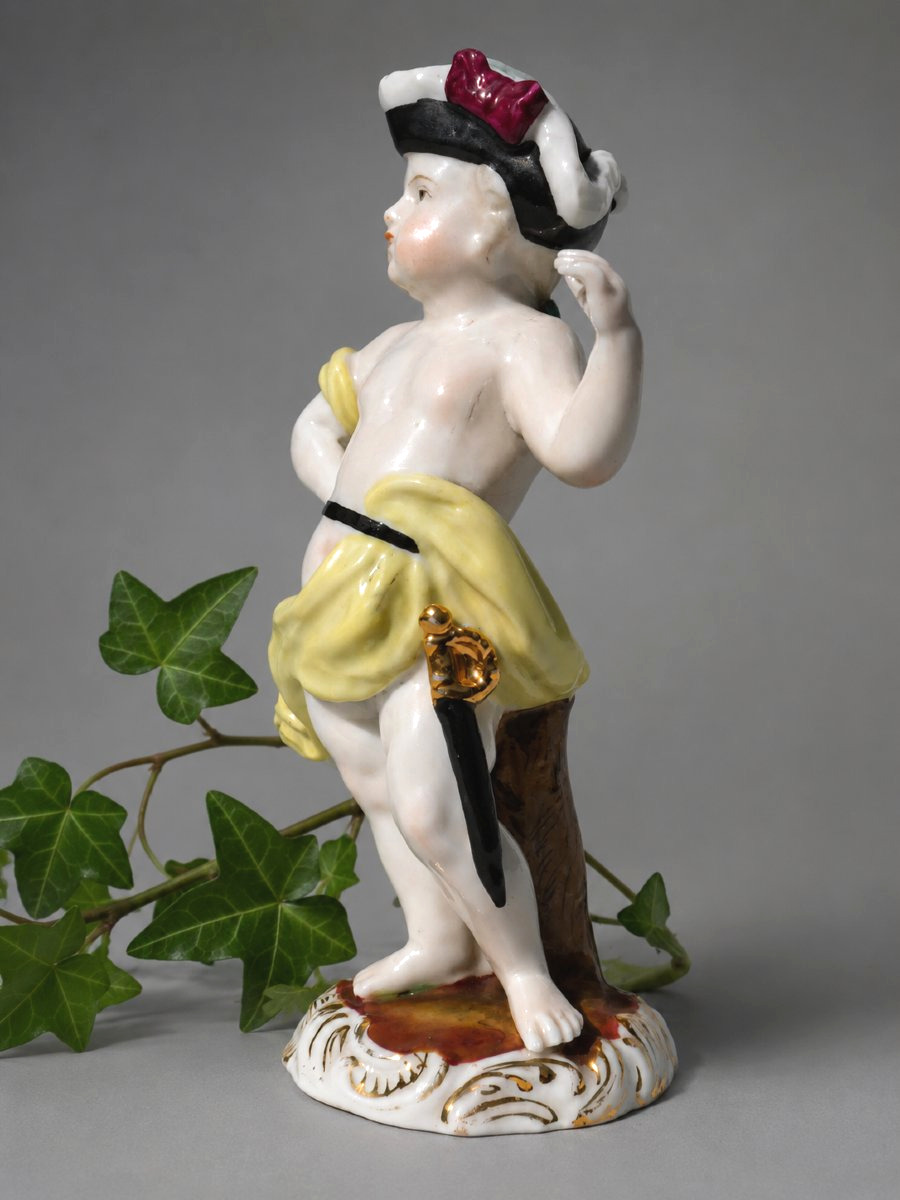 Charming German Saxon Porcelain Figurine Depicting A Young Page / Marquis – 19th Century-photo-2