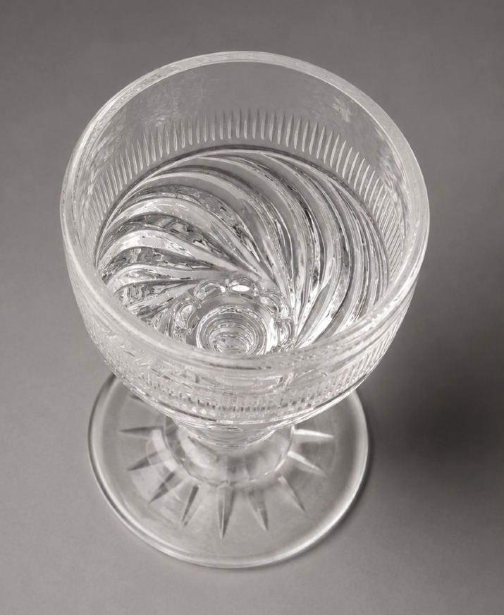 Serie de 6 verres En cristal Taillé & Moulé de Baccarat , Epoque Charles X , Style Empire 1800 -photo-4