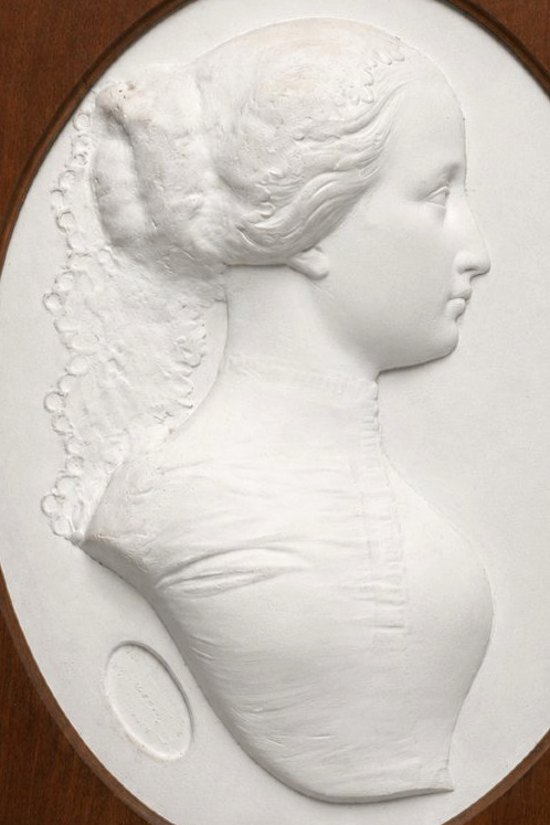 Profil De L'Imperatrice Eugenie De Montijo Bas Relief En platre , Napoléon III , XIXe Portrait-photo-3