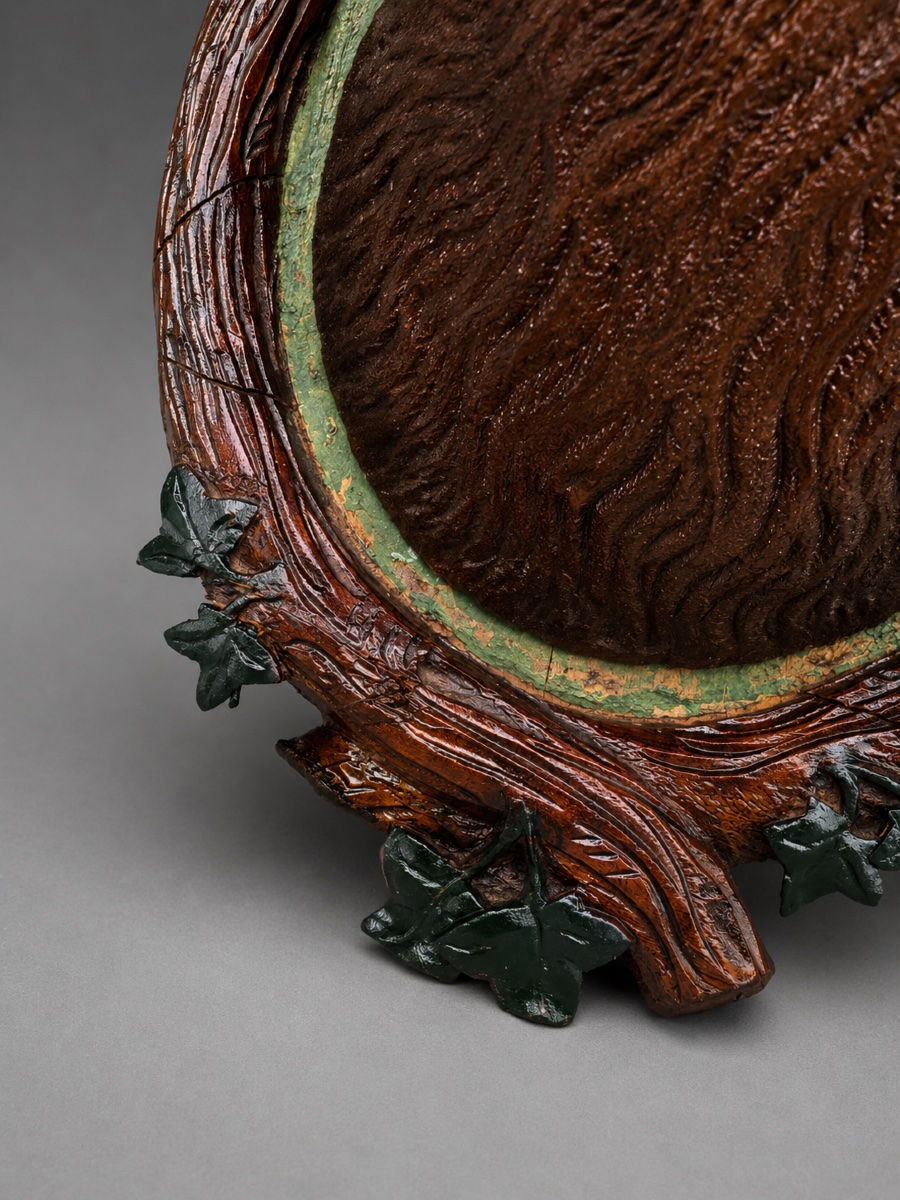 Trophée de Chevreuil en Bois Sculpté – Bois de Chevreuil Forêt Noire Chasse, Fin XIXe -photo-3