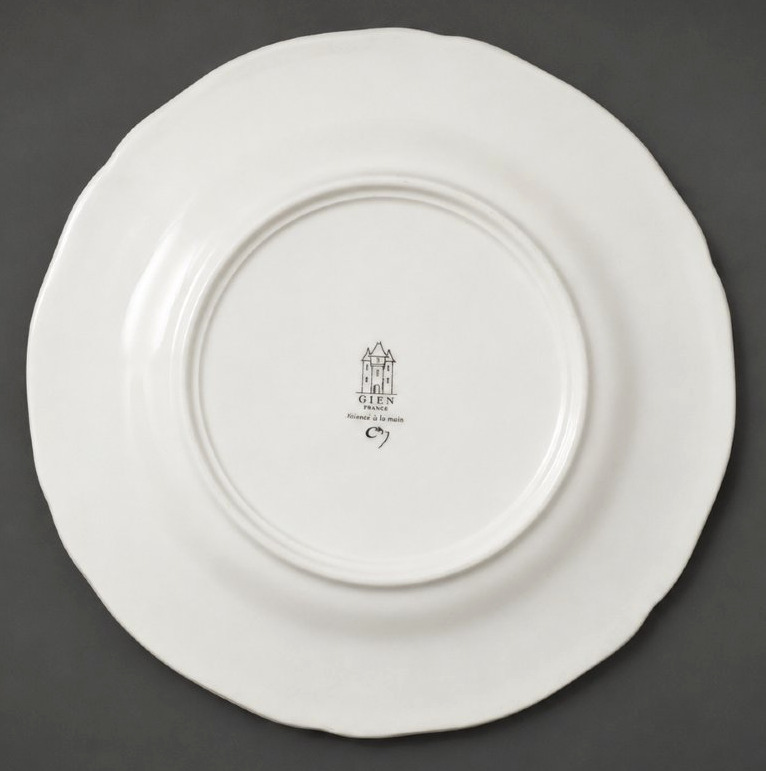 Rambouillet Tableware Set  Gien Pottery: 6 Plates & 1 Serving Dish, Hunting Motif -photo-5