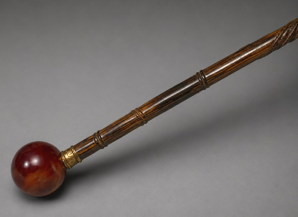Marquise Parasol, Napoleon III Period, Silk, Rosewood-style Bamboo Handle, Agate  -photo-2