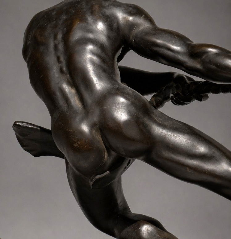 Art Deco Bronze Sculpture  "the Battle Against The Wave"  Signed By Ouline, Cast By Patrouilleau-photo-4