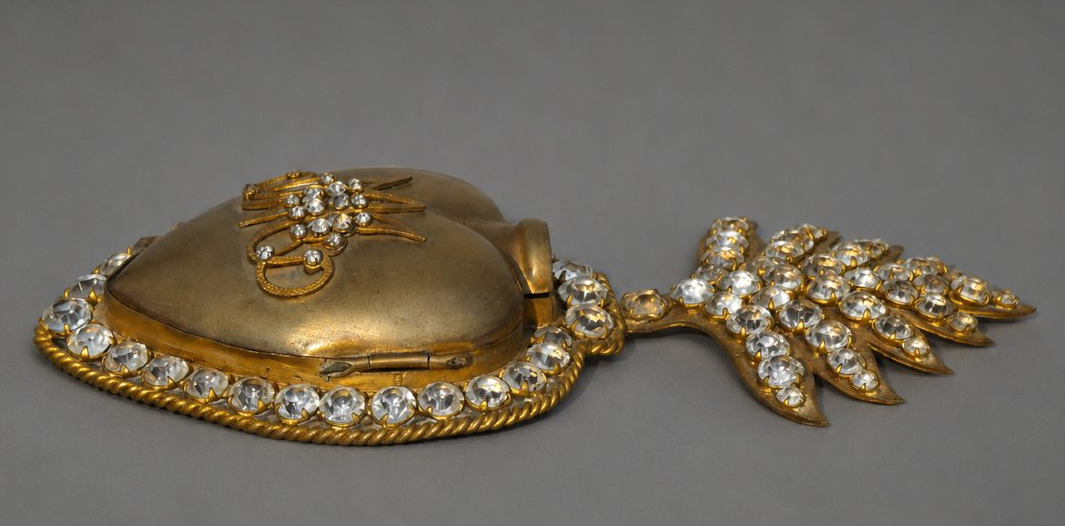 Reliquaire en pomponne à décor de strass – Époque Restauration, première moitié du XIXe siècle-photo-2