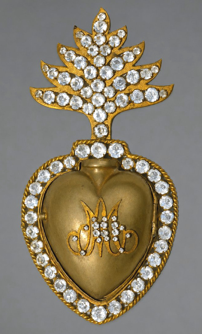 Reliquaire en pomponne à décor de strass – Époque Restauration, première moitié du XIXe siècle-photo-4