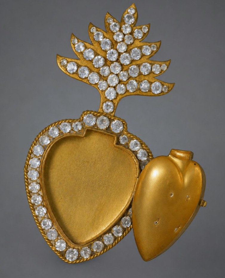 Reliquaire en pomponne à décor de strass – Époque Restauration, première moitié du XIXe siècle-photo-1