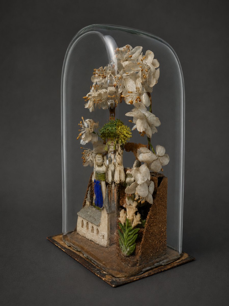 Diorama, Globe, Religious Sugar Figurines, Papier-mâché, Napoleon III, 18th-century Style -photo-2