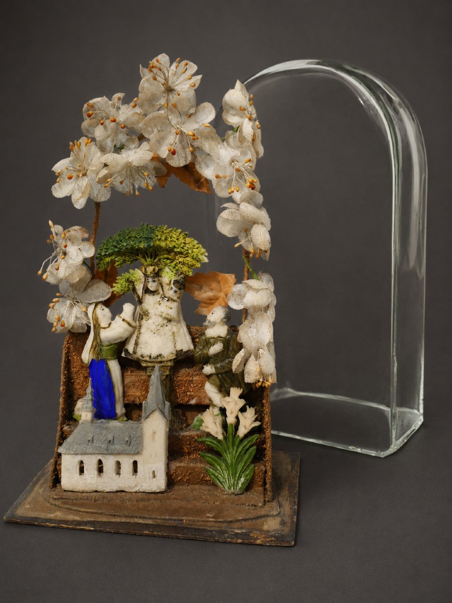 Diorama, Globe, Religious Sugar Figurines, Papier-mâché, Napoleon III, 18th-century Style 