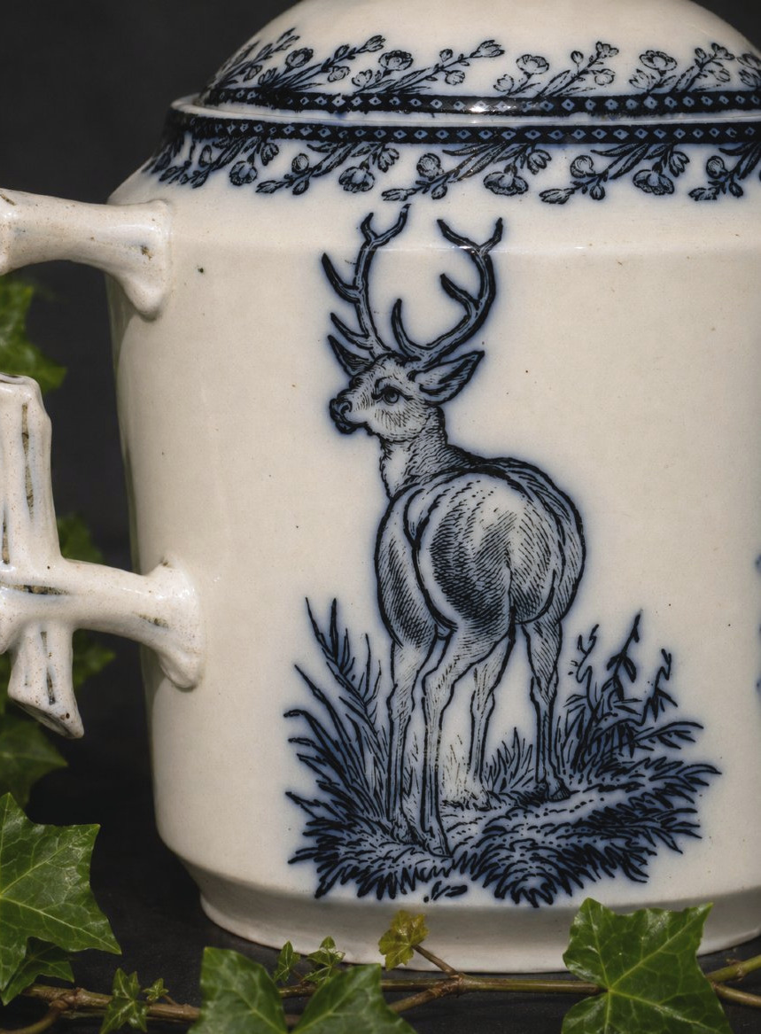 Service à Café en Faïence Fine à Décor "Chasse"  Fenal Frères, Pexonne  Vers 1880 Venerie XIXe-photo-2