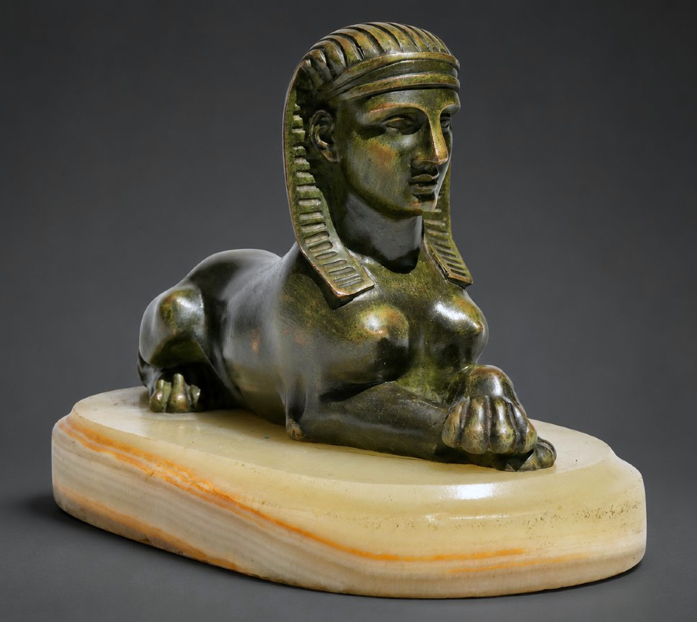 Presse Papier Retour D'Egypte , Sphynge En Bronze Sculpture Napoléon III , Bureau Orientaliste-photo-4