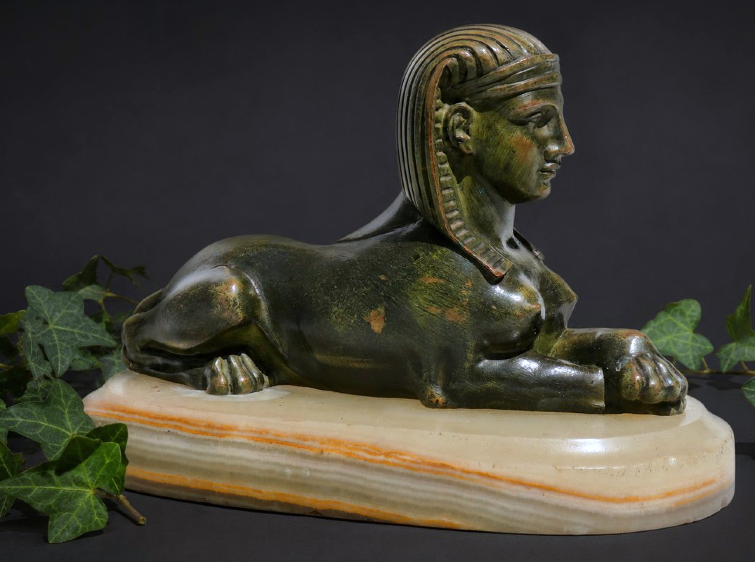 Presse Papier Retour D'Egypte , Sphynge En Bronze Sculpture Napoléon III , Bureau Orientaliste