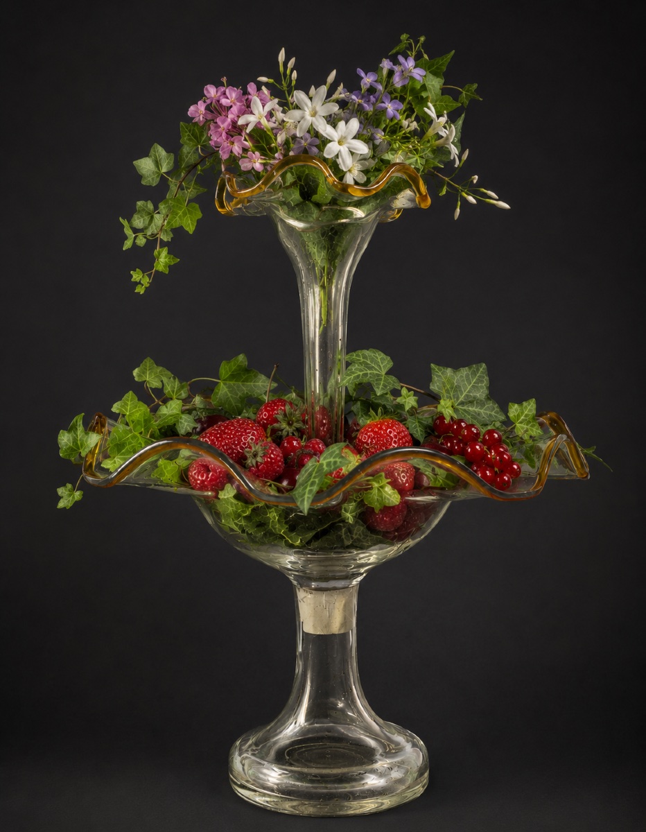 Napoleon III-era Tulip Vase, Table Centerpiece, Standing Bowl, 19th-century Blown-glass Planter