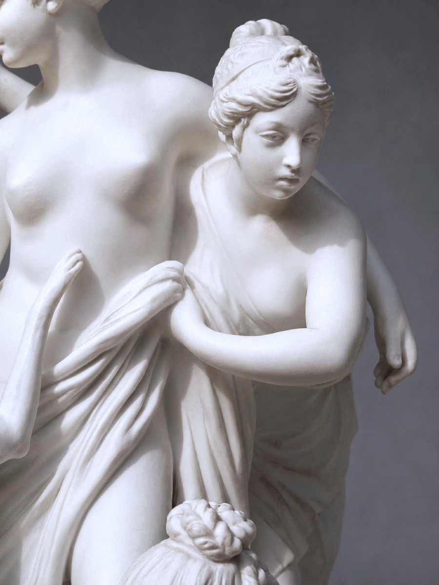 Diane In The Bath Natural Biscuit Group, Nymph & Greyhound, 19th Century, 18th-century Style, By Louis-simon Boizot-photo-3