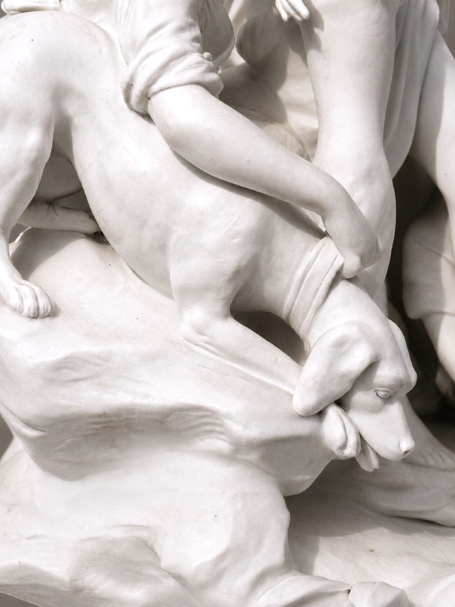Diane In The Bath Natural Biscuit Group, Nymph & Greyhound, 19th Century, 18th-century Style, By Louis-simon Boizot-photo-7