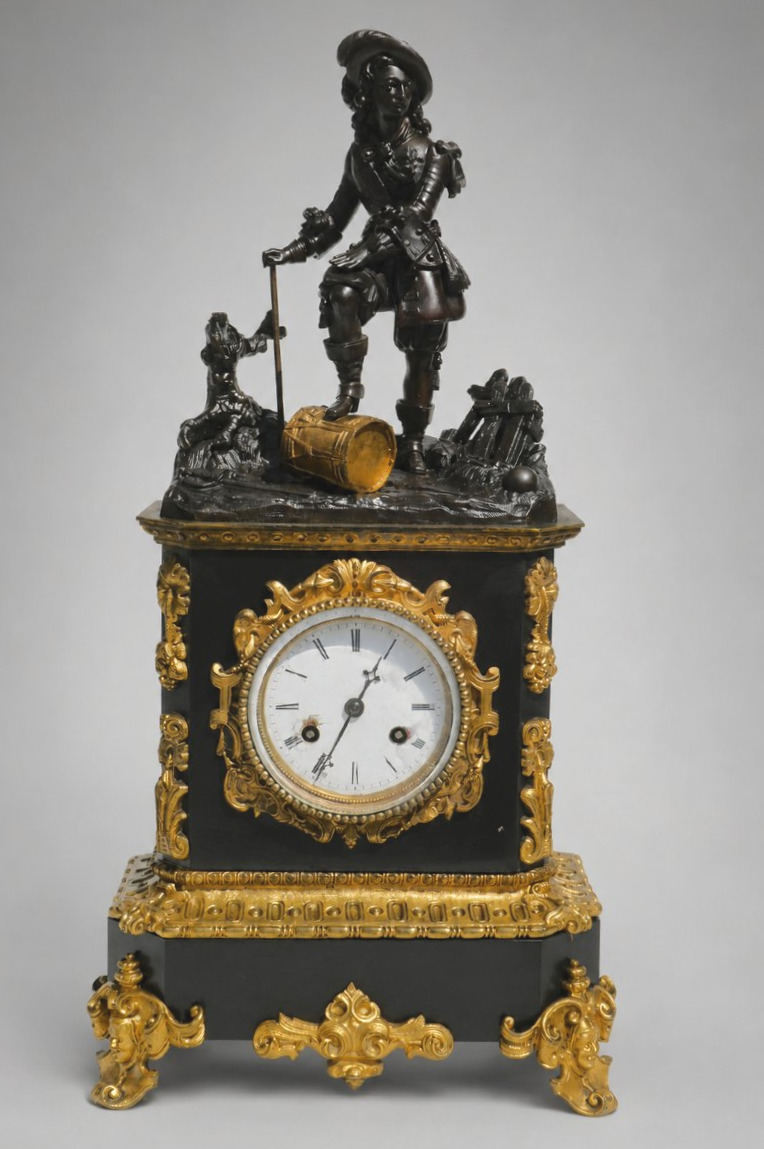 Pendule En Marbre & Bronze , Napoléon III , Jean Bart , Scene Historique XIXe , Horloge 