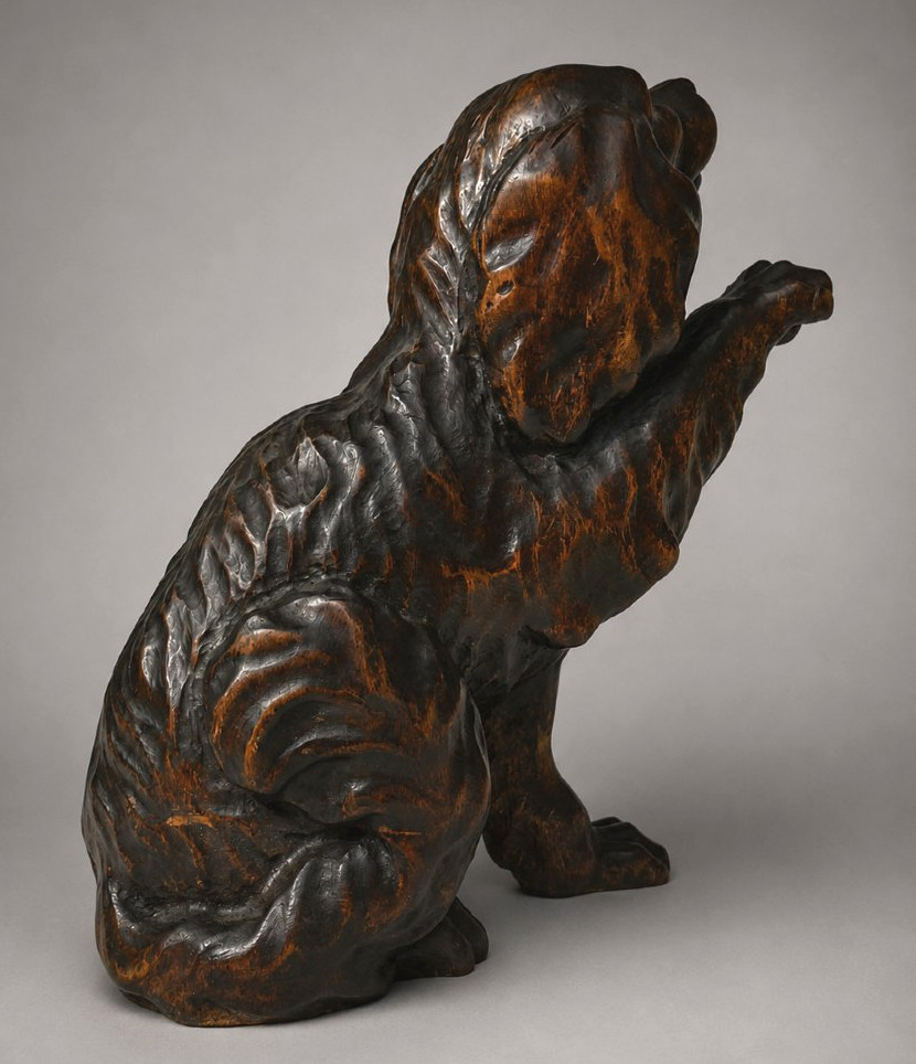 Cavalier King Charles en Bois Sculpté  , XIXe , Sujet Animalier , Chien -photo-2