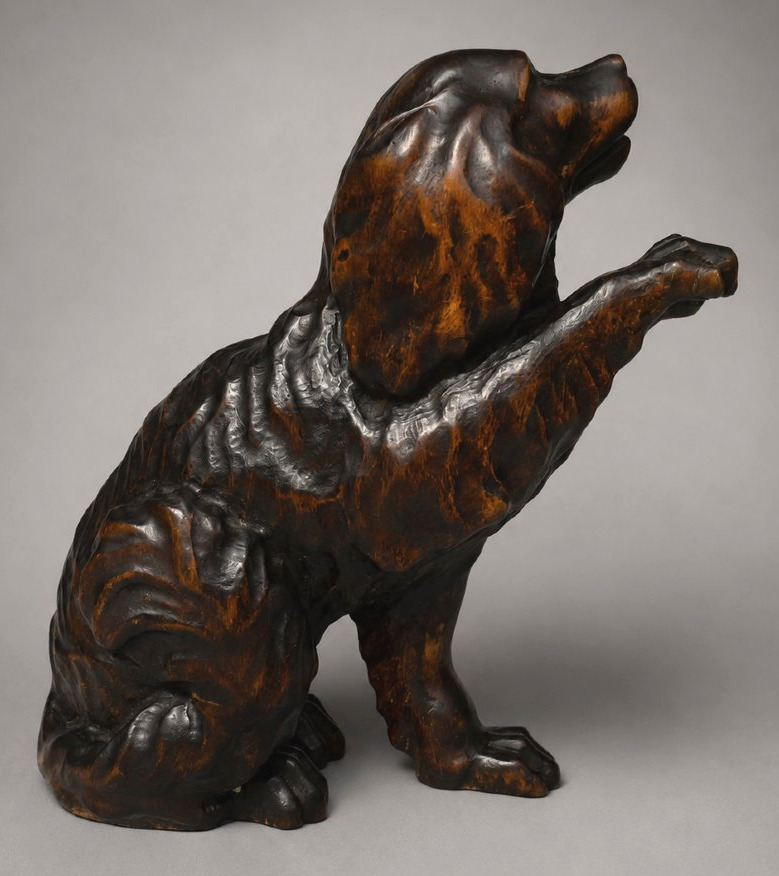 Cavalier King Charles en Bois Sculpté  , XIXe , Sujet Animalier , Chien -photo-2