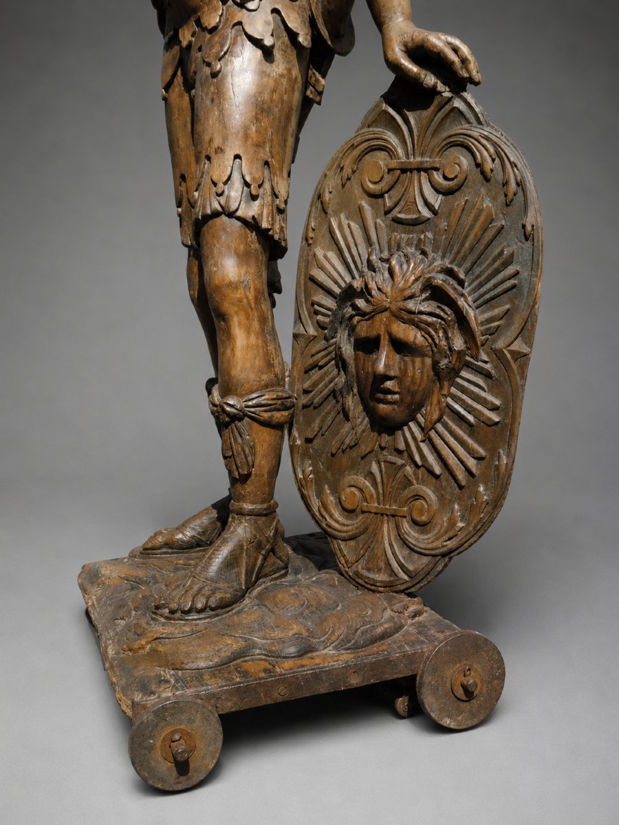 Enseigne De Magasin , Noyer Sculpté , Epoque XVIIe Siecle , Dieu Mars , Mythologie Devanture-photo-3