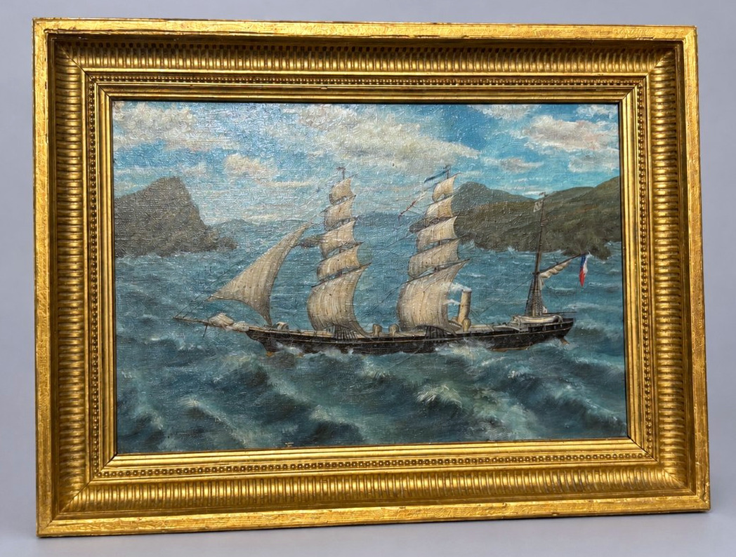 Navy – French-flagged Three-masted Steamship, Late 19th Century, Napoleon III, Cape Horn-photo-2