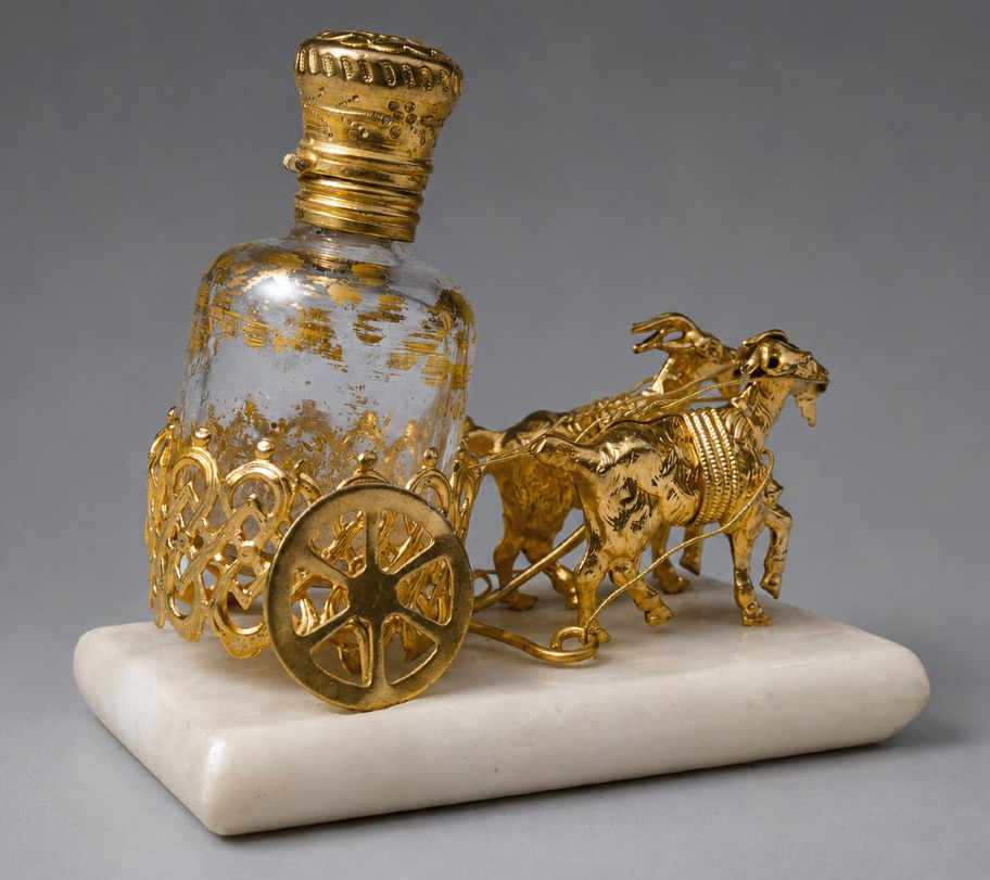 Cave A Parfum , Palais Royal , Napoléon III , Caleche & chevres , XIXe , Flacon à Senteurs-photo-2