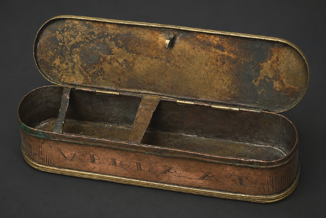 tabatière hollandaise en cuivre et laiton gravé – XVIIIe siècle - Mecanisme Boite A Tabac-photo-3