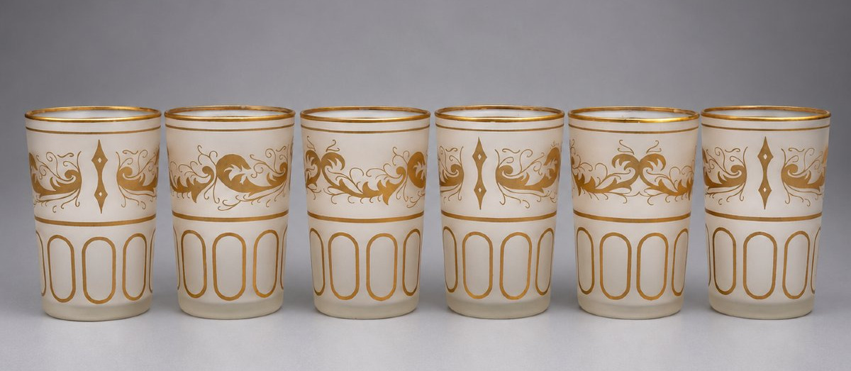Serie de 6 Verres / Gobelets Epoque Napoléon III , Tasses à Thé , XIXe  , Orientalisme-photo-2