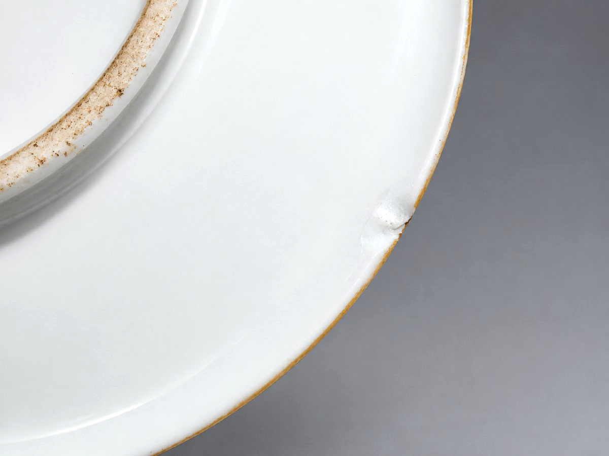 Porcelain Cup And Saucer With "warrior Attributes" Design, Empire/restoration Period-photo-2