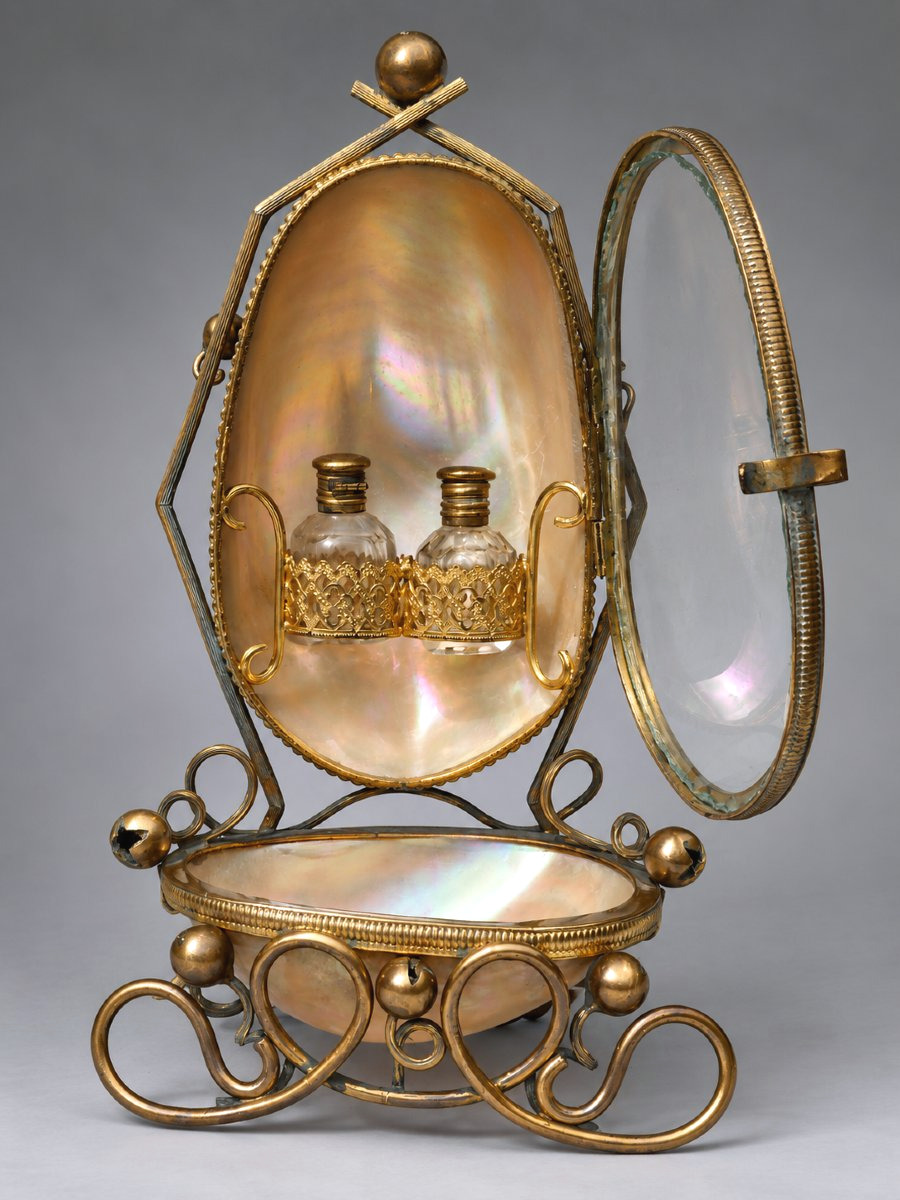 Perfume Cabinet, Palais Royal, Napoleonic III Period, 19th-century Baccarat; Mother-of-pearl Fragrance Box-photo-5