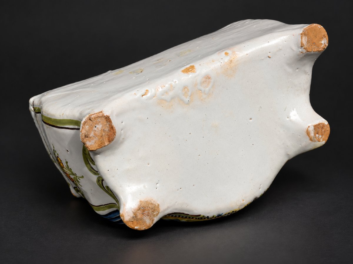 Commode Tulipiere En Faience De Nevers Style XVIIIe siecle , Trompe L'oeil ; Vase En Céramique-photo-1