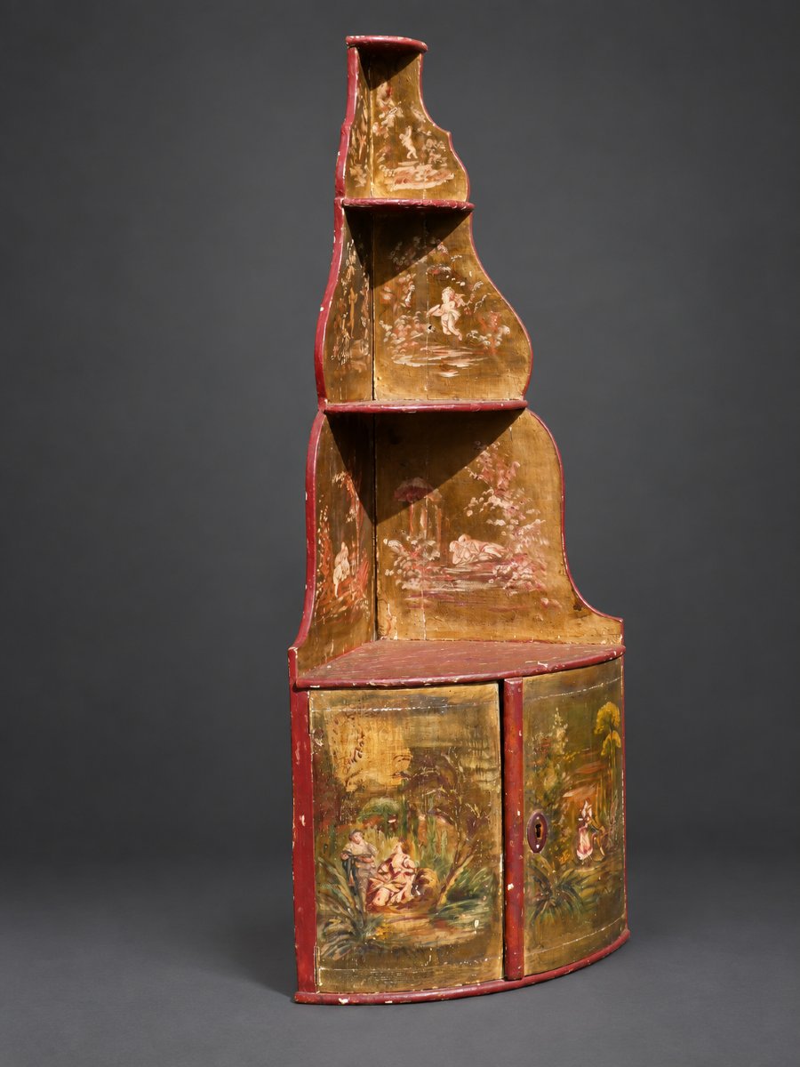Corner Shelf, 19th-century Corner Cabinet, 18th-century Style, Mythological Scene, Angels -photo-1
