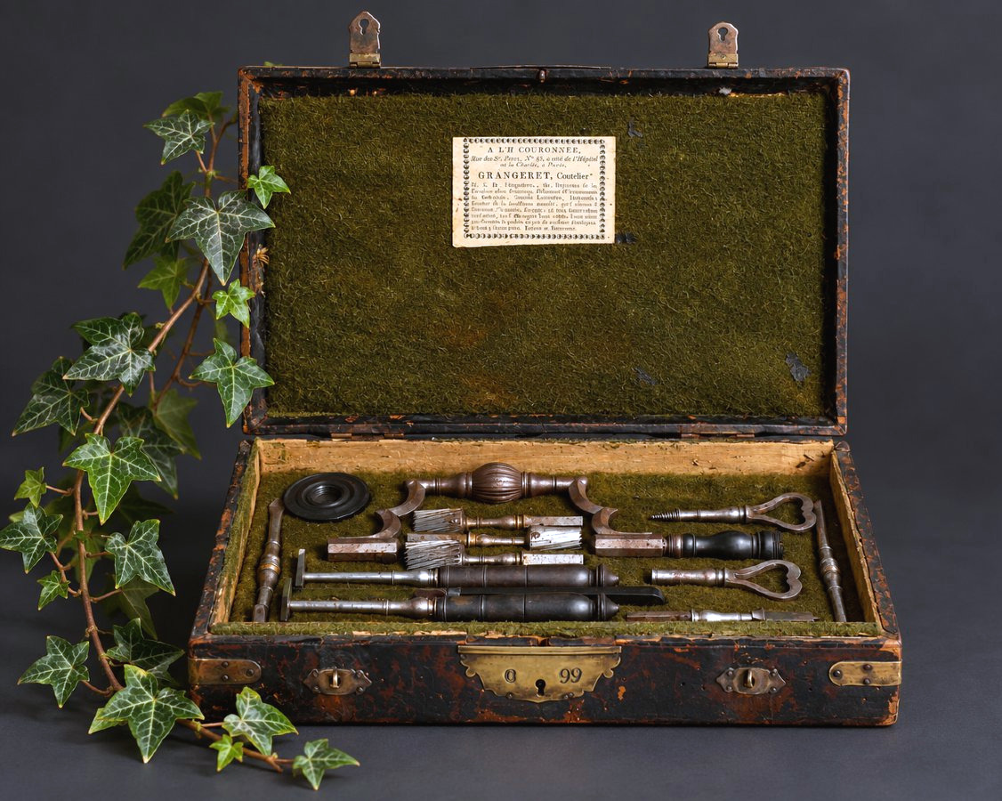 Coffret de trépanation par Grangeret coutelier de l’Empereur – Paris, époque Empire , Chirurgie-photo-4