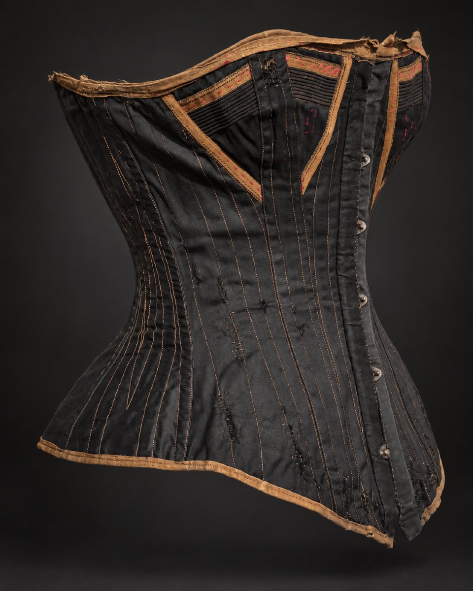 Corset , Lingerie XIXe , Mode Vers 1890 , Sous Vetement Mode , Belle Epoque , Satin Noir