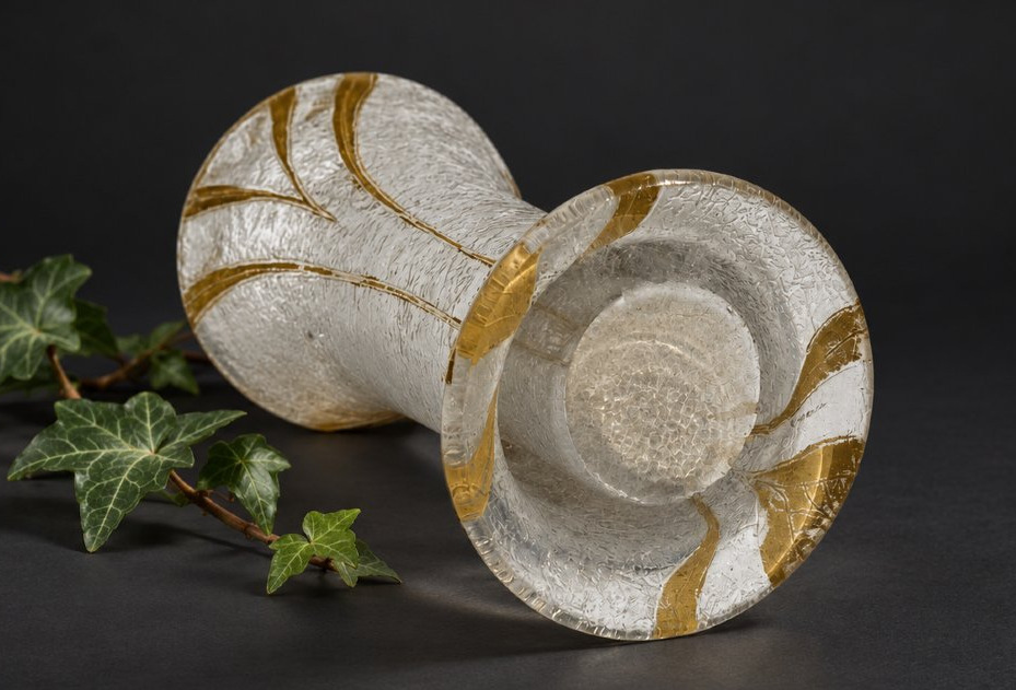 Art Nouveau Miniature Vase, Acid-etched Glass, Montjoye / Saint Denis, Legras, 19th Century -photo-2